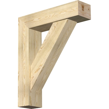 Ekena Millwork Traditional Block Rough Sawn Bracket w/ Offset Brace, Douglas Fir, 8"W x 32"D x 38"H BKT0806X32X38TRA05RDF